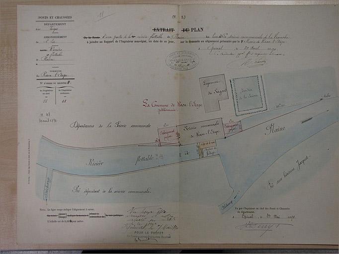 Scierie communale de la Trouche, extrait de plan.