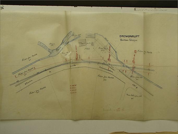 Scierie de Dremonrupt, extrait de plan.