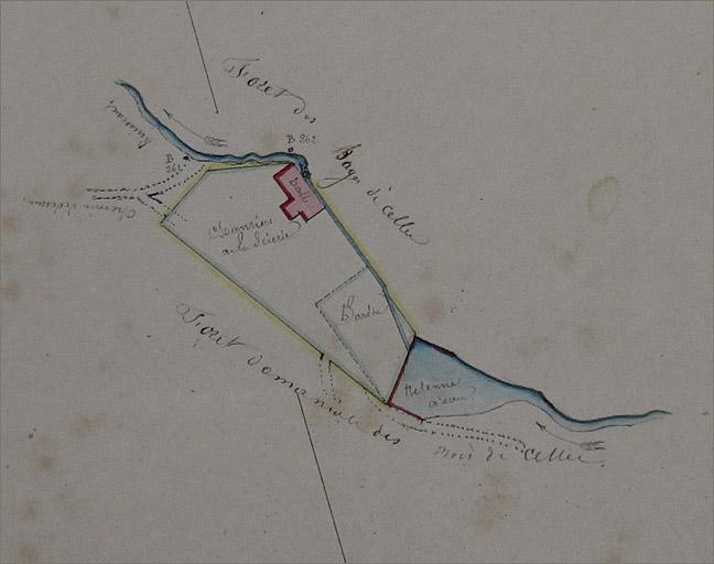 Scierie du Grandroué, extrait de plan.