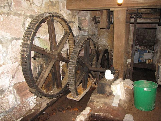 Scierie de la Haute-Creuse, sous-sol, engrenage double.