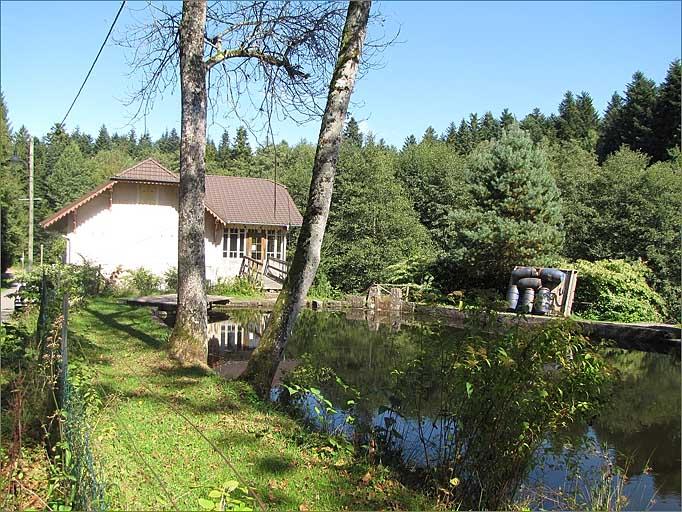Scierie communale, vue de l'étang-réservoir.