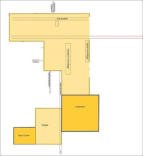 Plan schématique du rez-de-chaussée.