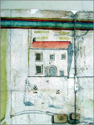 Plan ancien du village, daté de 1723, détails.