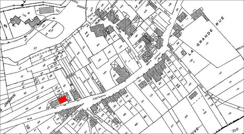 Partie du plan cadastre, digitalisation des parcelles selectionnées.