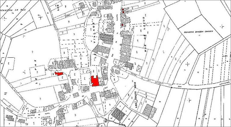 Partie du plan cadastre, digitalisation des parcelles selectionnées.