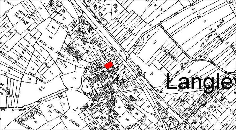 Partie du plan cadastre, digitalisation des parcelles selectionnées.