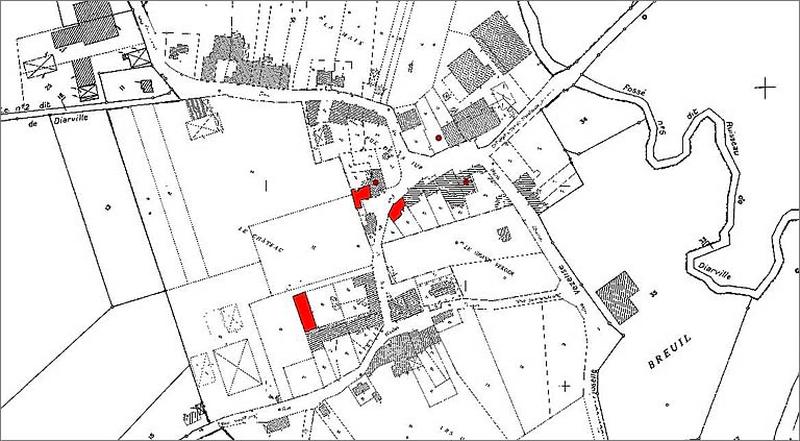 Partie du plan cadastre, digitalisation des parcelles selectionnées.