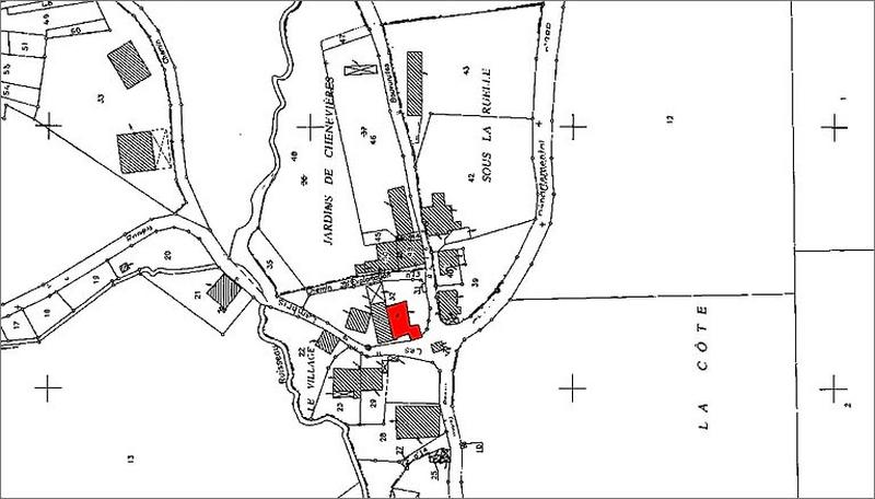 Partie du plan cadastre, digitalisation des parcelles selectionnées.