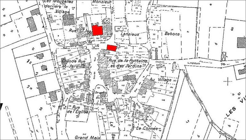 Partie du plan cadastre, digitalisation des parcelles selectionnées.