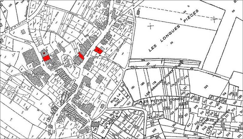 Partie du plan cadastre, digitalisation des parcelles selectionnées.