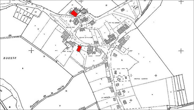 Partie du plan cadastre, digitalisation des parcelles selectionnées.