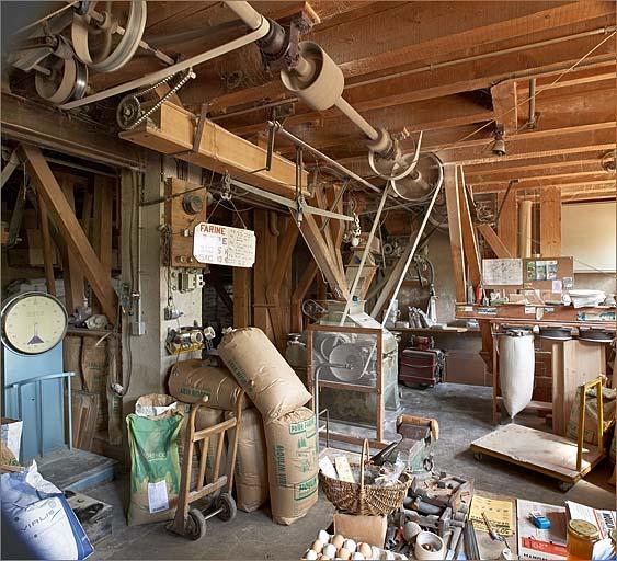 Intérieur de la minoterie, rez-de-chaussée, vue d'ensemble.