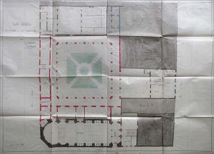 Plan du couvent, 21 avril 1863.