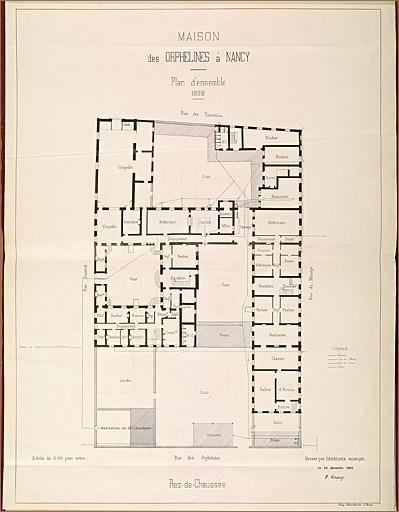 Plan d'ensemble du rez-de-chaussée, 1892.