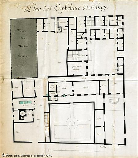 Plan du rez-de-chaussée, fin 18e siècle.
