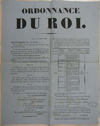 Ordonnance du roi, rivières flottables par trains.