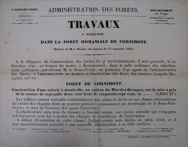 Adjudication des travaux de reconstruction de la scierie.