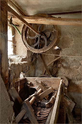 Bâtiment de la féculerie, rez-de-chaussée, bac de lavage des pommes de terre, détail de l'agitateur.