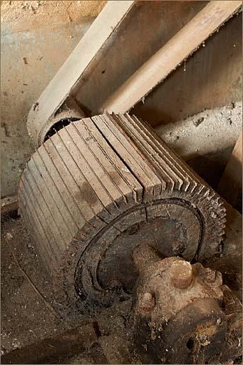 Bâtiment de la féculerie, rez-de-chaussée, détail de la râpe.