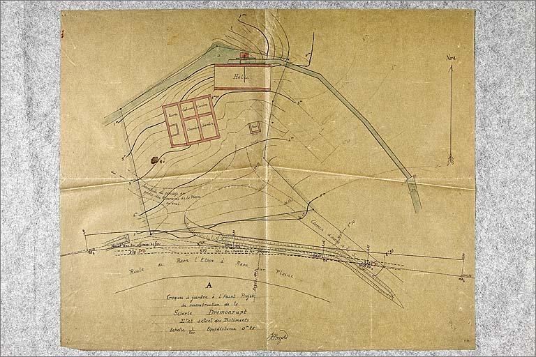 Scierie de Dremonrupt, extrait de plan.