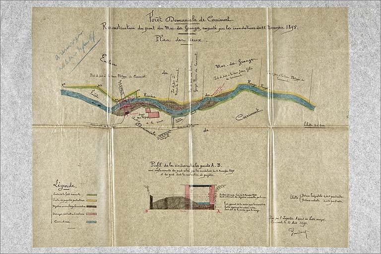 Plan d'ensemble du site établi à l'occasion de la reconstruction du pont sur le Rouge-Rupt.