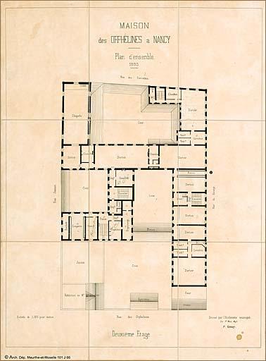 Plan d'ensemble du 2e étage, 1895.