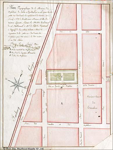 Plan de situation en 1819.