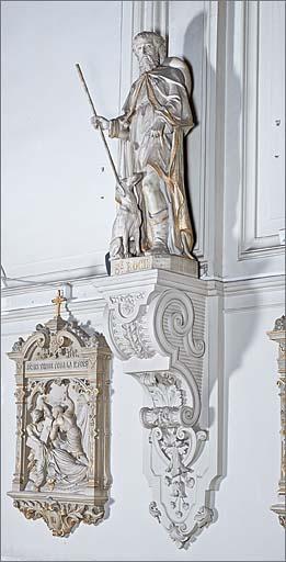 Ensemble de 6 statues : saint Roch, trois quarts droit.