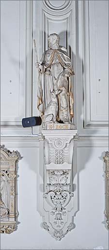 Ensemble de 6 statues : saint Roch, ensemble face.
