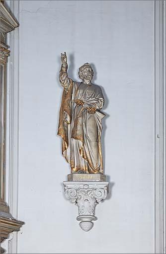 Ensemble de 6 statues : saint Pierre.