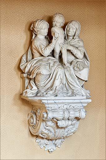 Groupe sculpté et console : sainte Anne trinitaire