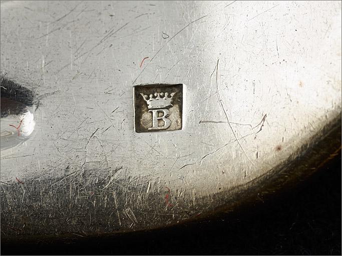 Ménagère n° 2, couvert n ° 2, fourchette, détail du poinçon de maître.