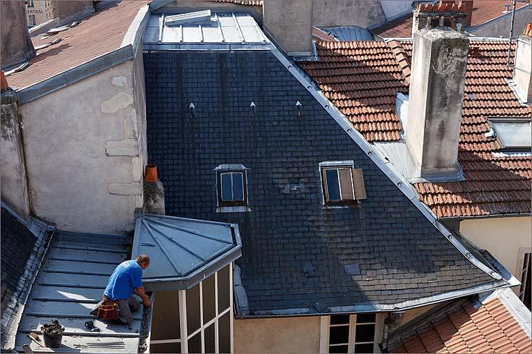 Toiture du corps de bâtiment C, vue extérieure.