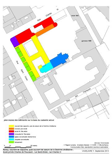Plan masse et affectation des bâtiments.