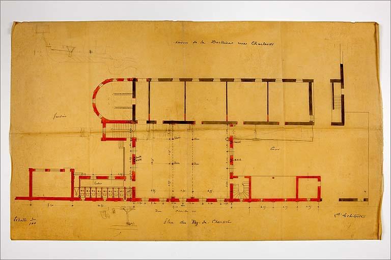 Bâtiment C (sur la rue Charles III) : projet, plan du rez-de-chaussée.