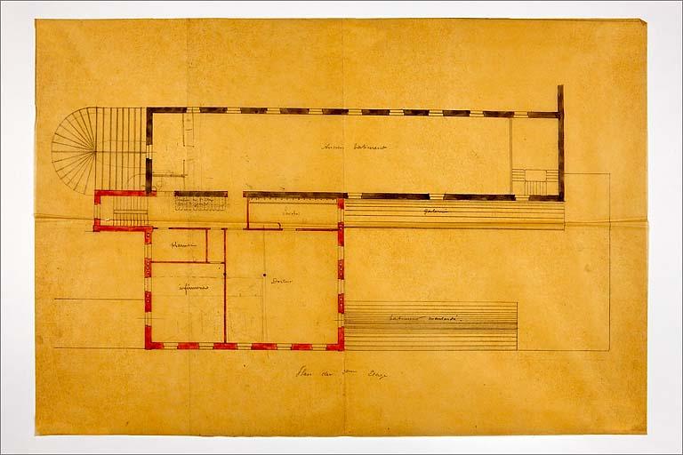 Bâtiment C (sur la rue Charles III) : projet, plan du 2e étage.