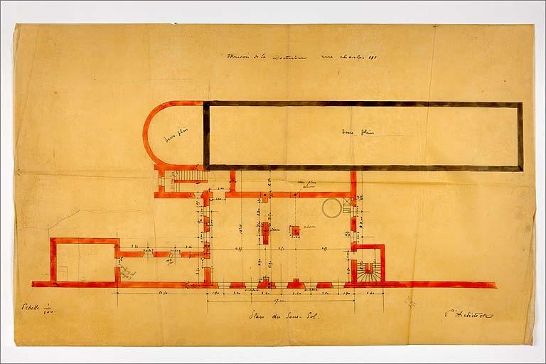 Bâtiment C (sur la rue Charles III) : projet, plan du sous-sol.