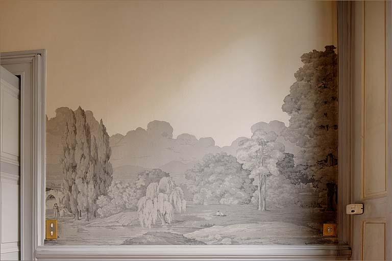 Mur vers couloir d'entrée, détail panneau de droite.