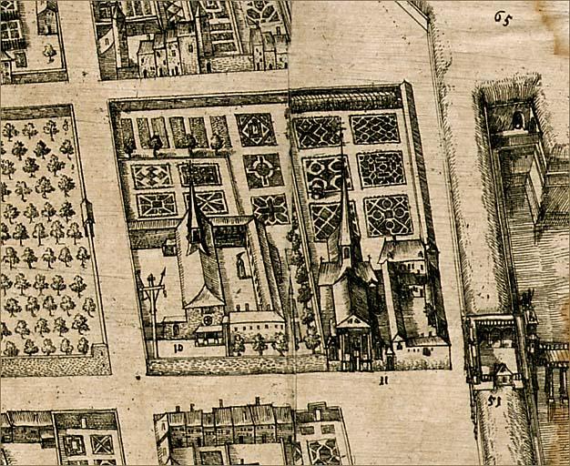 Représentation du couvent en 1611 (numéroté 10).