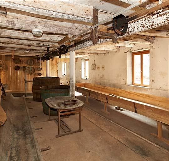 Rez-de-chaussée de la féculerie, bac de lavage de la fécule.