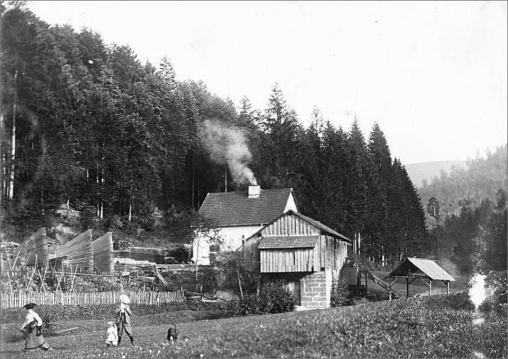 Scierie de la vallée de la Plaine en 1905.