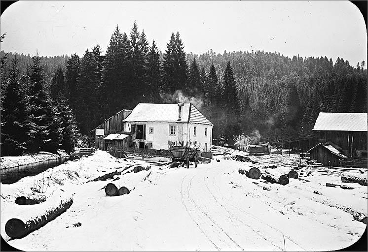 Scierie de Kichompré près de Gérardmer, vers 1900.