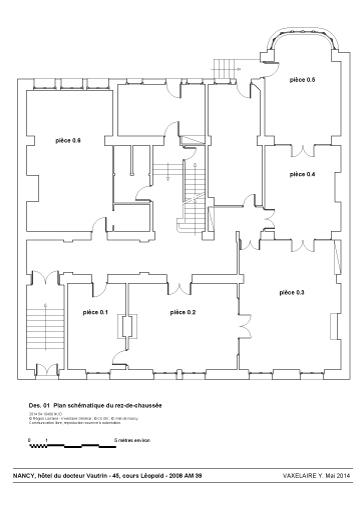 Plan schématique du rez-de-chaussée.