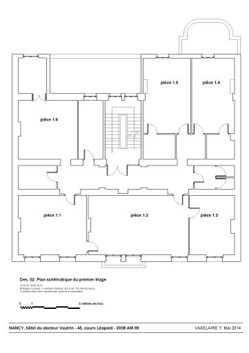 Plan schématique du 1er étage.