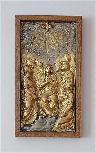 Panneau n° 7 (niveau supérieur de l'ancien retable) : la Pentecôte.