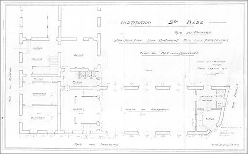 Projet de construction du corps C, plan du rez-de-chaussée.