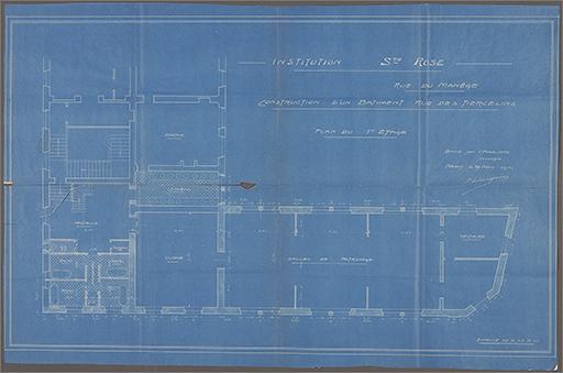 Projet de construction du corps C, plan du 1er étage.