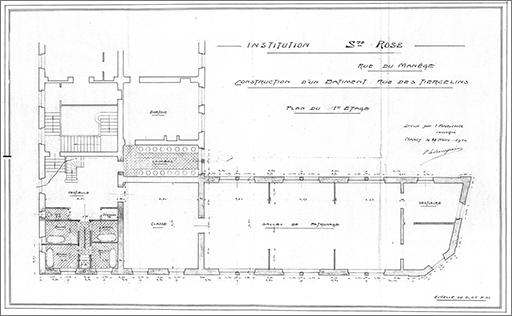 Projet de construction du corps C, plan du 1er étage.