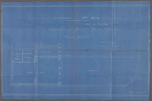 Projet de construction du corps C, plan du 2e étage.