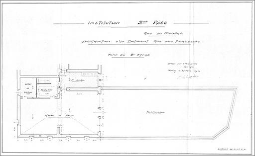 Projet de construction du corps C, plan du 2e étage.